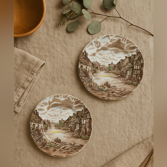 Set 2 Johnson Bros Old English Countryside Bread Butter Plates Thanksgiving - Picture 2 of 6